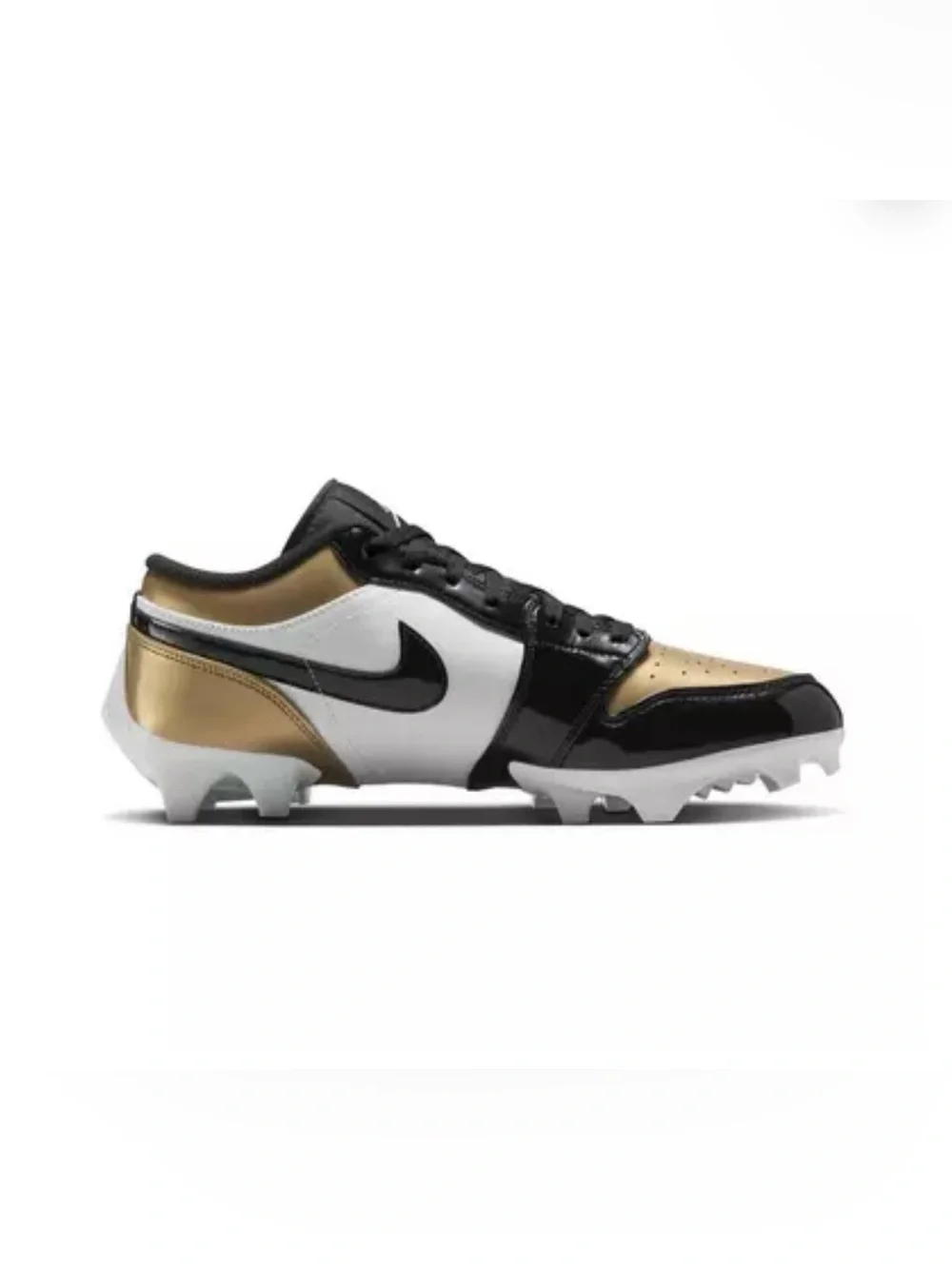 NWT Nike Jordan 1 Low TD Football Cleats, Metallic Gold/Black, Men’s Size 10.5